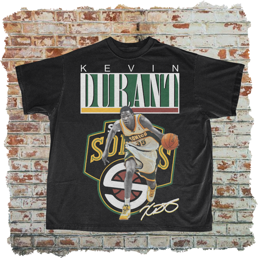 Kevin Durant Seattle Sonics Retro Tee By World Tee Customs