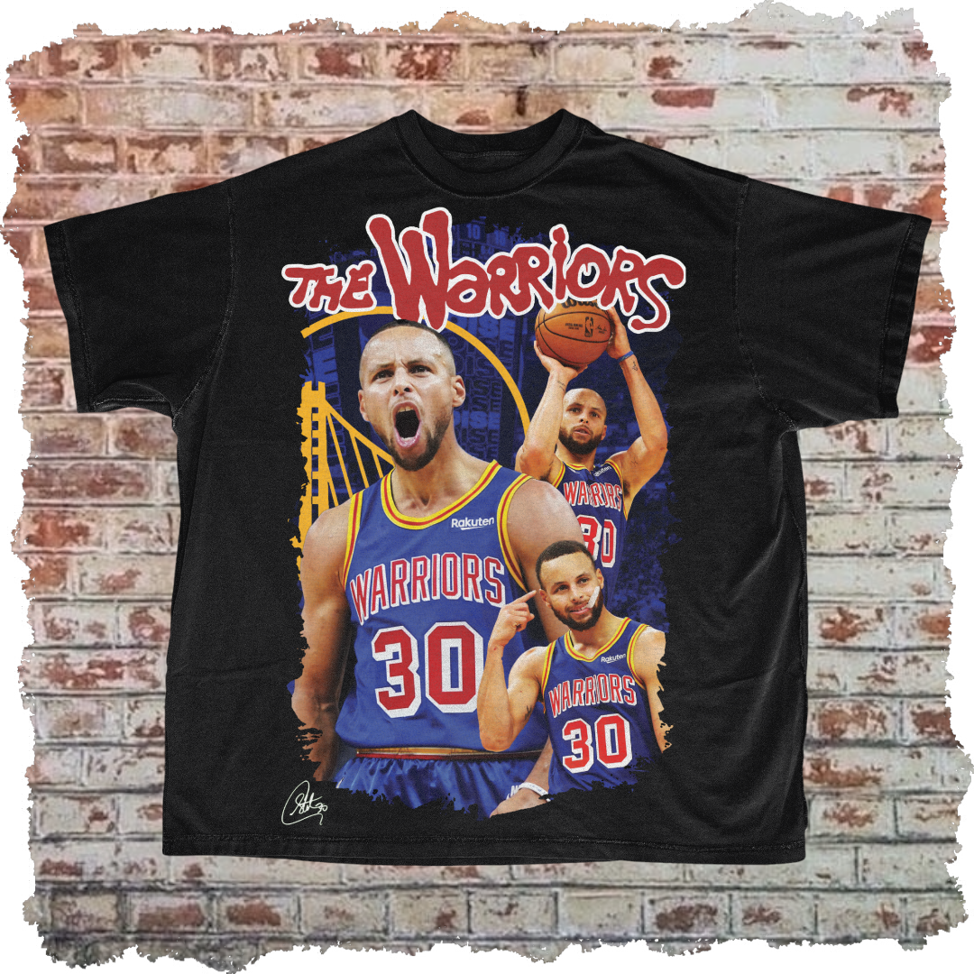 Steph Curry GSW NBA Retro Basketball T-shirt by World Tee Customs